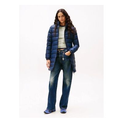 Tommy Jeans per donna. DW0DW18864 Cappotto imbottito in piumino lucido blu navy (XS), Casual, Nylon Tommy Jeans per donna. DW0DW18864 Cappotto imbottito in piumino lucido blu navy (XS), Casual, Nylon