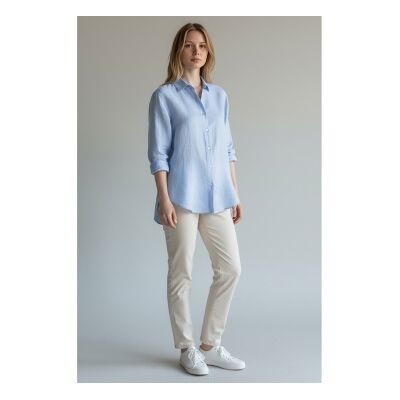 Woolrich per donna. CFWWSI2013FRUT5295 Camicia di lino blu (S), Casual, Manica lunga Woolrich per donna. CFWWSI2013FRUT5295 Camicia di lino blu (S), Casual, Manica lunga