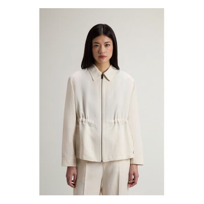 Woolrich per donna. CFWWOS2021FRUT3043 Giacca-camicia in misto lino beige (S), Casual, Lyocell Woolrich per donna. CFWWOS2021FRUT3043 Giacca-camicia in misto lino beige (S), Casual, Lyocell