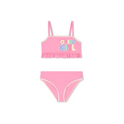 Billieblush per ragazza. U22157 Bikini rosa con volant (4Y= 102cm), Beachwear, Poliestere, Poliamide, moda per bambini Billieblush per ragazza. U22157 Bikini rosa con volant (4Y= 102cm), Beachwear, Poliestere, Poliamide, moda per bambini