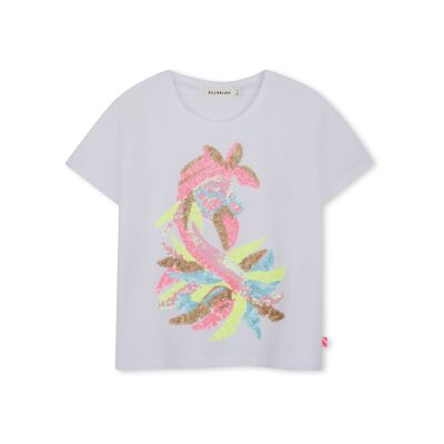 Billieblush per ragazza. U21922 T-shirt bianca con paillettes (12Y= 150cm), Bianco, Casual, Cotone, moda per bambini Billieblush per ragazza. U21922 T-shirt bianca con paillettes (12Y= 150cm), Bianco, Casual, Cotone, moda per bambini