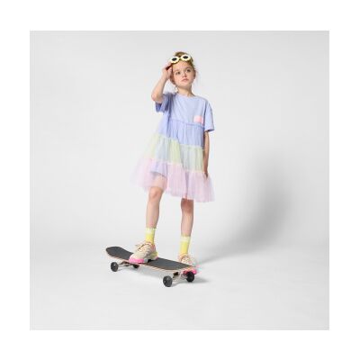 Billieblush per ragazza. U21823 Abito blu con volant (5Y= 108cm), Casual, Poliestere, Manica corta, moda per bambini Billieblush per ragazza. U21823 Abito blu con volant (5Y= 108cm), Casual, Poliestere, Manica corta, moda per bambini