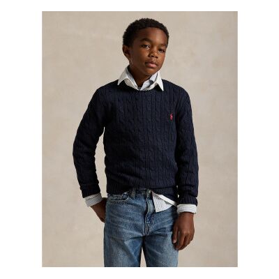 Polo Ralph Lauren per ragazzo. 323702674060 Maglione in cotone lavorato a maglia a trecce blu navy ((S) 6/7años= 136/138cm), Casual, moda pe Polo Ralph Lauren per ragazzo. 323702674060 Maglione in cotone lavorato a maglia a trecce blu navy ((S) 6/7años= 136/138cm), Casual, moda pe