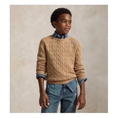 Polo Ralph Lauren per ragazzo. 323702674082 Maglione di cotone a trecce marrone ((S) 6/7años= 136/138cm), Beige, Casual, Manica lunga, moda Polo Ralph Lauren per ragazzo. 323702674082 Maglione di cotone a trecce marrone ((S) 6/7años= 136/138cm), Beige, Casual, Manica lunga, moda