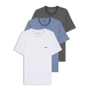 Boss per uomo. 50532468 Set di 3 canottiere classiche: grigio, blu, bianco (S), Homewear, Cotone, Manica corta Boss per uomo. 50532468 Set di 3 canottiere classiche: grigio, blu, bianco (S), Homewear, Cotone, Manica corta