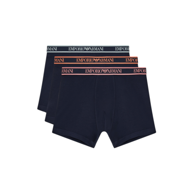 Giorgio Armani per uomo. EM000261_AF20669 Set di 3 boxer Core con logo blu navy (XL), Homewear, Cotone Giorgio Armani per uomo. EM000261_AF20669 Set di 3 boxer Core con logo blu navy (XL), Homewear, Cotone