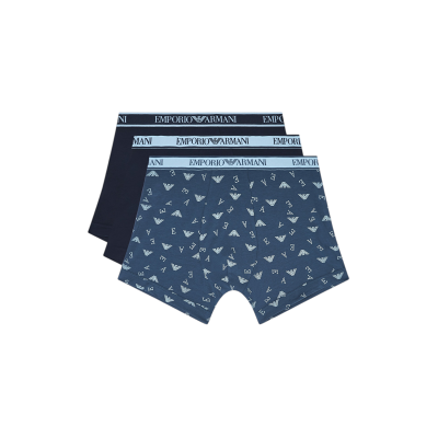 Giorgio Armani per uomo. EM000371_AF20669 Set 3 boxer Core con logo blu (M), Homewear, Cotone, Navy Giorgio Armani per uomo. EM000371_AF20669 Set 3 boxer Core con logo blu (M), Homewear, Cotone, Navy