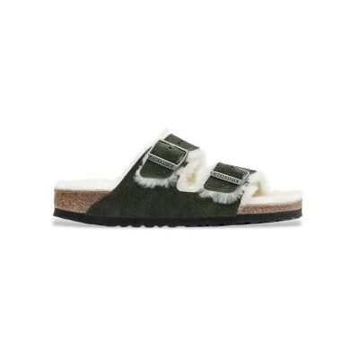 Birkenstock per donna. 1021102 Sandali Arizona Lana di pecora Camoscio (Vestibilità Stretta) verde (38), Basso, Fibbia, Casual Birkenstock per donna. 1021102 Sandali Arizona Lana di pecora Camoscio (Vestibilità Stretta) verde (38), Basso, Fibbia, Casual