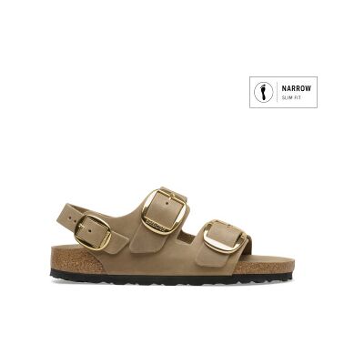 Birkenstock per donna. 1031782 Sandali Milano Big Buckle Oiled (Calzata Stretta) beige (36), Pelle, Marrone, Basso, Fibbia, Casual Birkenstock per donna. 1031782 Sandali Milano Big Buckle Oiled (Calzata Stretta) beige (36), Pelle, Marrone, Basso, Fibbia, Casual