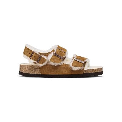 Birkenstock per donna. 1025515 Sandali Milano Shearling Camoscio (Vestibilità Stretta) marrone (39), Basso, Fibbia, Casual Birkenstock per donna. 1025515 Sandali Milano Shearling Camoscio (Vestibilità Stretta) marrone (39), Basso, Fibbia, Casual