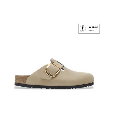 Birkenstock per donna. 1030425 Zoccoli in Pelle Boston Big Buckle (Calzata Stretta) beige (36), Basso, Nessuno, Casual Birkenstock per donna. 1030425 Zoccoli in Pelle Boston Big Buckle (Calzata Stretta) beige (36), Basso, Nessuno, Casual