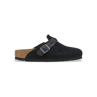 Birkenstock per donna. 1030497 Zoccoli in Pelle Boston Braided (Vestibilità Stretta) nero (40), Basso, Nessuno, Casual Birkenstock per donna. 1030497 Zoccoli in Pelle Boston Braided (Vestibilità Stretta) nero (40), Basso, Nessuno, Casual