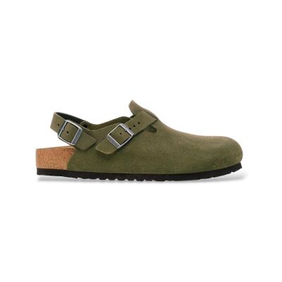 Birkenstock per uomo. 1030616 Zoccoli in Pelle Tokyo (Vestibilità Normale) verde (46), Basso, Camoscio, Nessuno, Casual Birkenstock per uomo. 1030616 Zoccoli in Pelle Tokyo (Vestibilità Normale) verde (46), Basso, Camoscio, Nessuno, Casual
