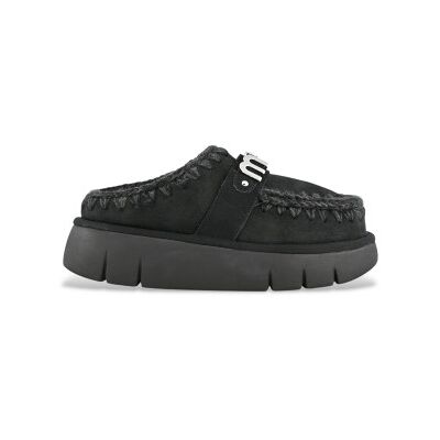 Mou per donna. MU.FW531001A Bounce clog suede letter logo (40), Pelle, Nero, 3 a 5cm, Nessuno, Casual Mou per donna. MU.FW531001A Bounce clog suede letter logo (40), Pelle, Nero, 3 a 5cm, Nessuno, Casual