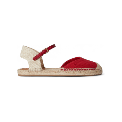 Lauren Ralph Lauren per donna. 802982888004 Espadrillas Robby in tela piatta rossa (39), Rosso, Tessuto, Basso, Fibbia, Casual Lauren Ralph Lauren per donna. 802982888004 Espadrillas Robby in tela piatta rossa (39), Rosso, Tessuto, Basso, Fibbia, Casual