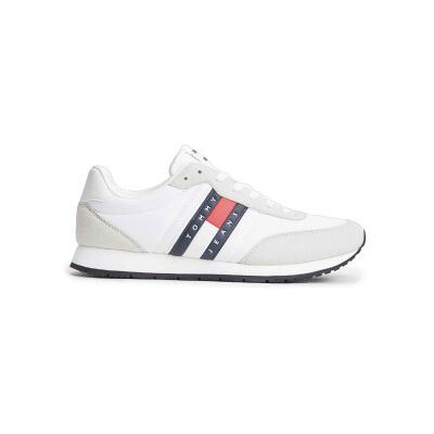 Tommy Jeans per uomo. EM0EM01709 Sneakers con logo e mix di texture, bianche (45), Basso, Stringhe, Casual, Sostenibile, Poliestere riciclat Tommy Jeans per uomo. EM0EM01709 Sneakers con logo e mix di texture, bianche (45), Basso, Stringhe, Casual, Sostenibile, Poliestere riciclat