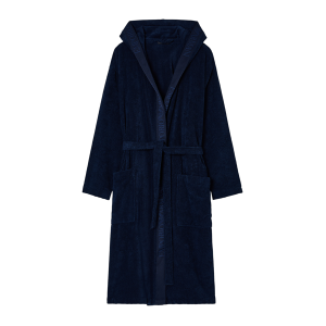 Giorgio Armani per uomo. EM002255_AF14986 Accappatoio in spugna con logo sul bordo blu navy (XL), Homewear, Cotone Giorgio Armani per uomo. EM002255_AF14986 Accappatoio in spugna con logo sul bordo blu navy (XL), Homewear, Cotone