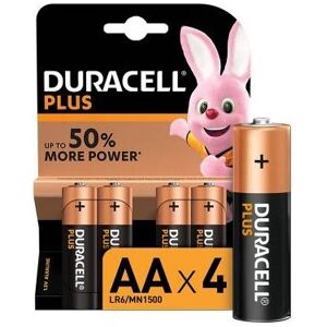 (1 Confezione) Duracell Plus Batterie 4pz Stilo LR6 MN1500 AA