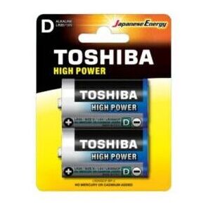 (1 Confezione) Toshiba Batterie 2pz Torcia LR20GCP BP-2 D Alcaline