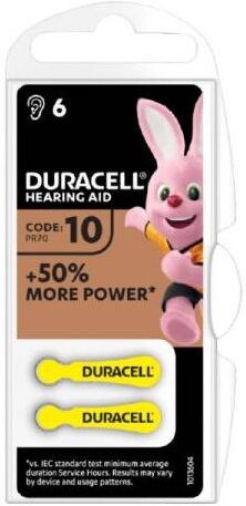 (1 confezione) duracell activeair batterie 6pz acustiche medical da10