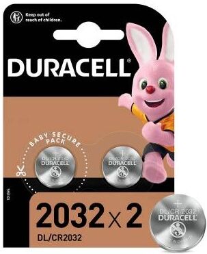 (1 confezione) duracell lithium batterie 2pz bottone dl/cr2032