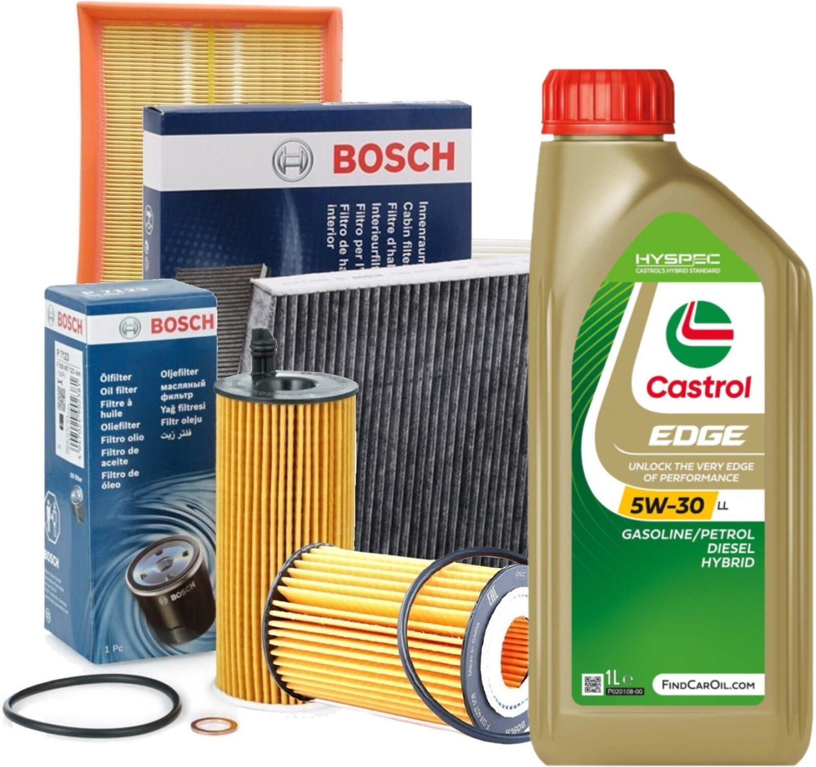 Bosch Kit Tagliando + Olio Motore Boscktb010+Cast5W30