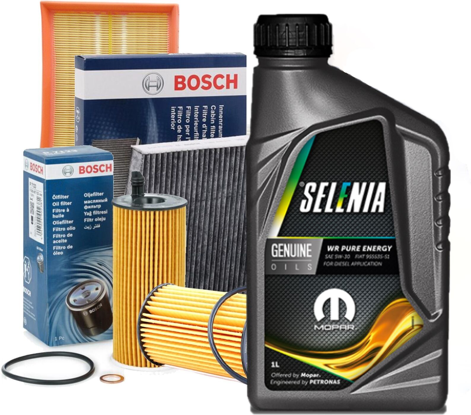 Bosch Kit Tagliando + Olio Motore Boscktb037+Wr5W30