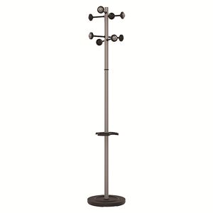 Unilux Standing Coat Compueil Metal 8 Hangers With Umbrella Stand And Drip Tray Gray Rotating Head Grigio
