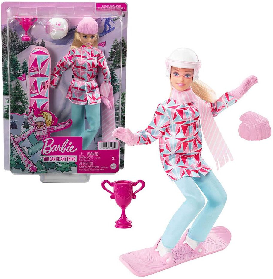 Barbie Winter Sports Athlete Snowboard Doll Rosa