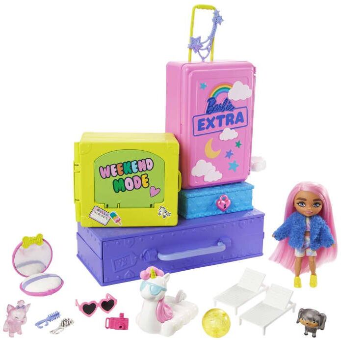 Barbie Extra Pets & Minis Playset With Exclusive Doll 2 Puppies & Accessories Multicolor 3 Years