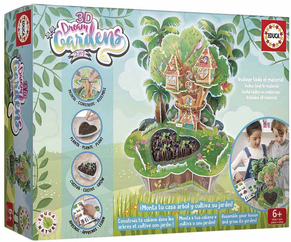 Educa Borras 3d Dream Gardens 2 In 1 Tree House Interactive Board Game Multicolor