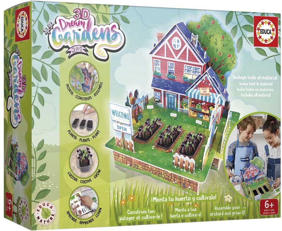 Educa Borras 3d Dream Gardens 2 In 1 Vegetable Patch Interactive Board Game Verde