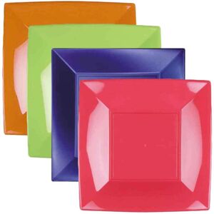 Goldplast Piatti Quadrati Lavabili Per Microonde Colorati 23x23 Cm