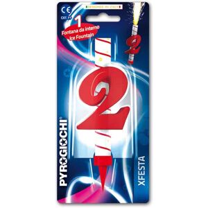 Candela Fontana Pirotecnica Per Torte Pyrogiochi Numero 2 Rosso