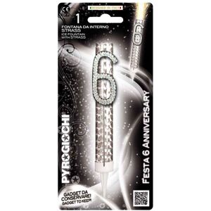 Candela Fontana Pirotecnica Per Torte Pyrogiochi Numero 6 Strass