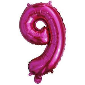 Graziano Palloncino Mylar Numero 9 Fucsia Medio 14'' 35 Cm