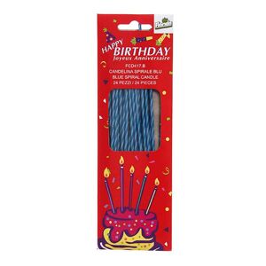 Florida 24 Candeline Compleanno Lunghe E Sottili Spirale Blu 17cm