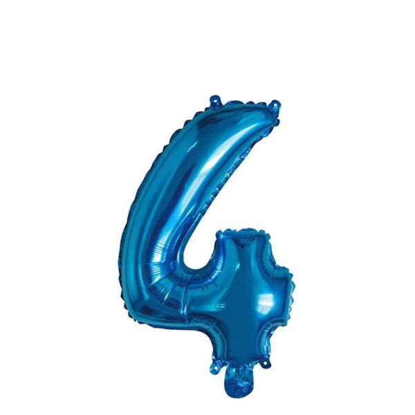 graziano palloncino mylar numero 4 blu medio 14'' 35 cm