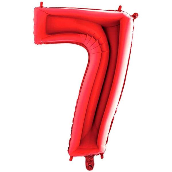 graziano palloncino mylar numero 7 rosso grande 40'' 101 cm