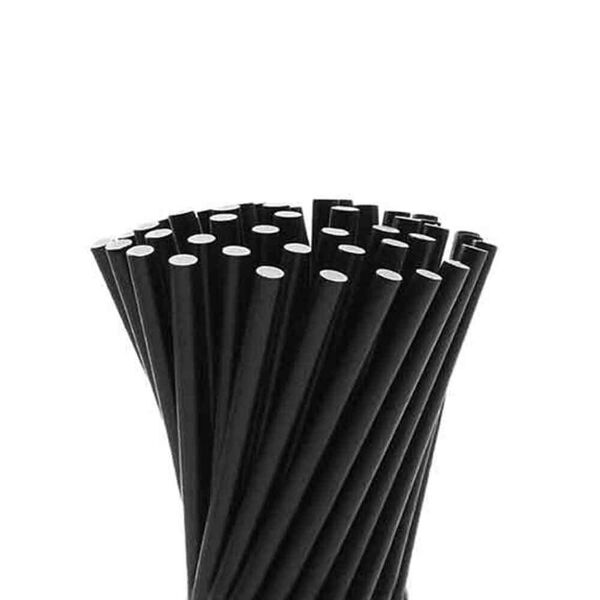 florida 250 cannucce nere rigide in carta compostabili 15 cm Ø7 mm