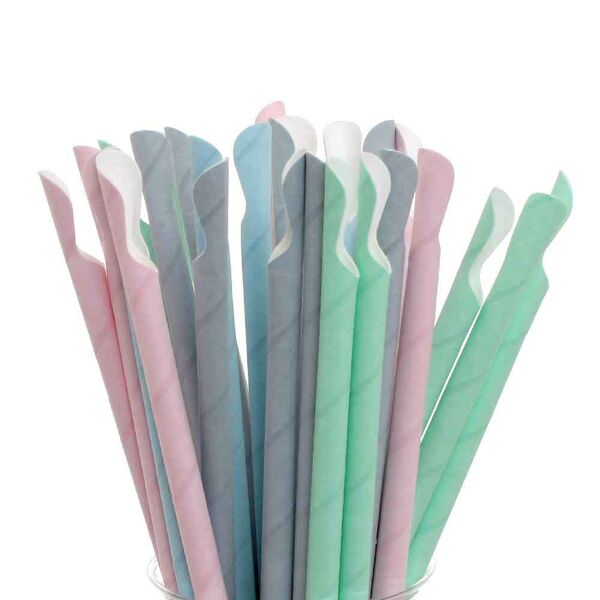 florida 125 cannucce colorate a cucchiaio in carta compostabili 20 cm Ø8 mm