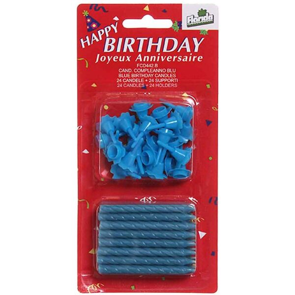 florida 24 candeline compleanno blu 6 cm trama a spirale