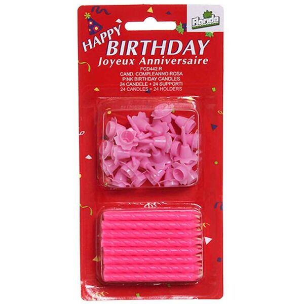 florida 24 candeline compleanno rosa 6 cm trama a spirale