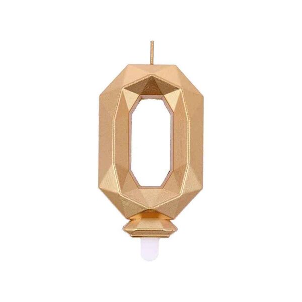 graziano candelina compleanno numero 0 zero in cera diamond gold oro h 7,5 cm