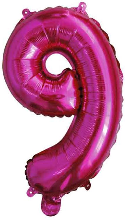 Graziano Palloncino Mylar Numero 9 Fucsia Medio 14&#039;&#039; 35 Cm