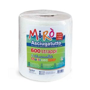 Astor Maxi Rotolo Mirò Asciugatutto In Cellulosa Microcollata 2 Veli 600 Strappi