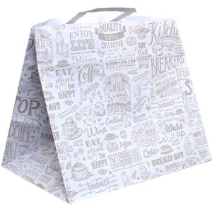 PapoLab 200 Shopper Buste In Carta Bianca Con Manici Per Asporto Con Stampa 32x21 H27 Cm