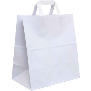 PapoLab 200 Shopper Buste In Carta Bianco Tinta Unita Da Asporto 27x16 H29 Cm