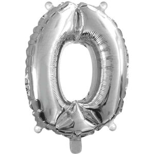 Graziano Palloncino Mylar Numero 0 Argento Medio 14'' 35 Cm