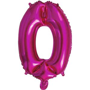 Graziano Palloncino Mylar Numero 0 Fucsia Medio 14'' 35 Cm